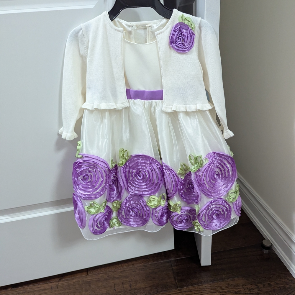 White and Purple Floral Dress
